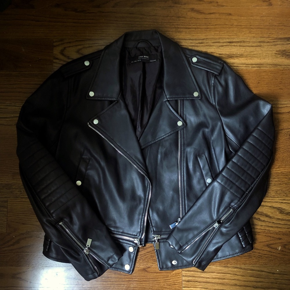 ZARA Motorcycle Faux Leather Jacket